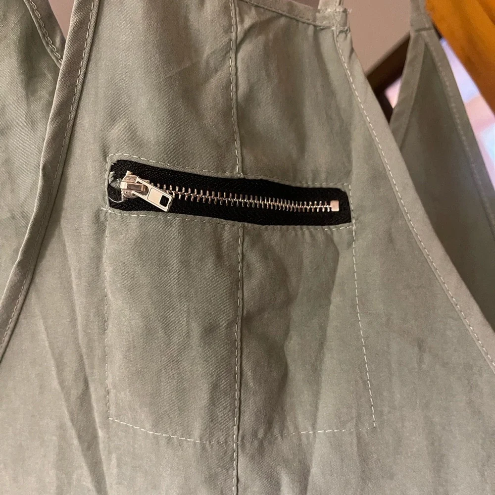 Light greenish gray overall style jumpsuit - Picture 2 of 7
